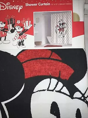 $40.99 • Buy Disney Mickey & Minnie Mouse Shower Curtain White 72”x 72” New 100% Cotton 🎄