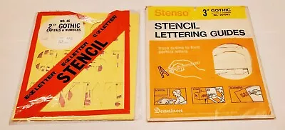 Vintage STENSO 3  Gothic & E-Z 2  Gothic Paper Stencils Letters & Numbers • $20