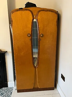 Antique Art Deco Style 2 Door Walnut Wardrobe • £125