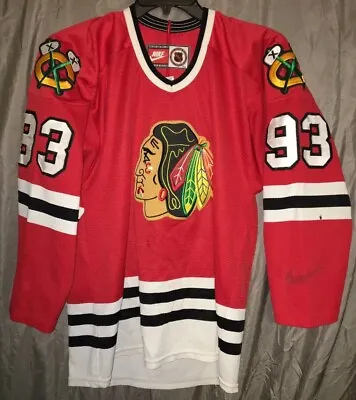 Vintage NHL Doug Gilmour Chicago Blackhawks Hockey Nike Jersey Adult Sz M Rare • $200