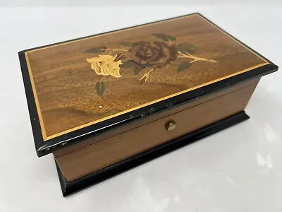 Reuge Vintage Swiss 72 Note-3 Song Music Box W/ Inlaid Roses-rare Song Combo • $1589.95