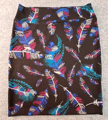 LulaRoe Cassie 3XL Stretch Feather Colorful Pencil Skirt • $10