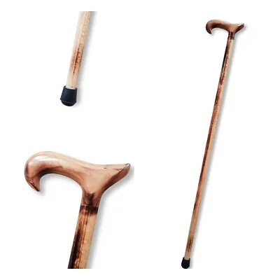 £14.99 • Buy DERBY STRIPPED Wooden Walking Stick Cane Ø27mm Classic Natural Wood SHINY [07H]