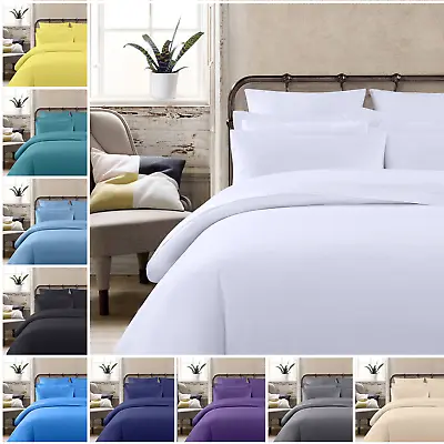 5* 400 Thread Count 100% Egyptian Cotton Duvet/quilt Cover Bedding Set All Sizes • £15.99