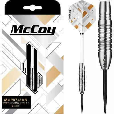 £3.45 • Buy Tungsten Darts Set 22g 24g 26g Grams 90% McCoy Marksman Silver