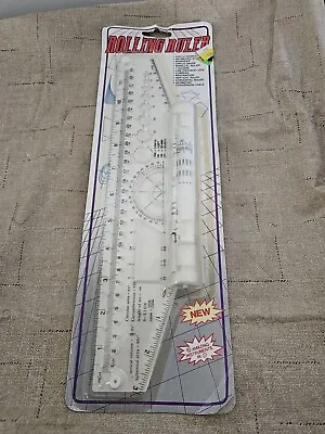 Vintage 12  Rolling Ruler Multi-Functional Drawing Instrument In Packaging • $14.99