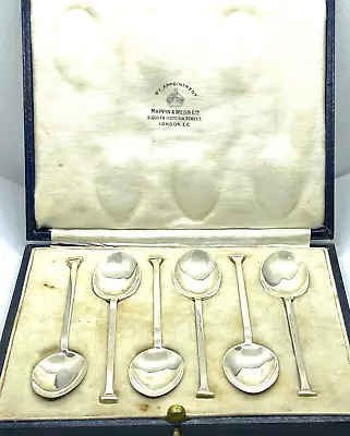 Antique Art Deco 1923 Mappin & Webb Hallmarked Sterling Silver 6 Teaspoon Set • $178.81