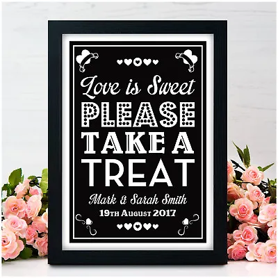 PERSONALISED Candy Buffet Sweet Table Wedding Signs Love Is Sweet Vintage Signs • £5.95