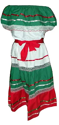 Womens One Size Fits Most Dress Mexican Folklorico Fiesta Dance Handmade New • $55