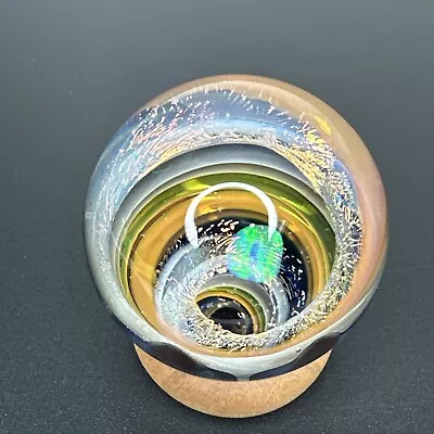 Handmade Contemporary Art Glass Marble 1.70  Fume & Dichroic Vortex + Opal - MIB • $149.99