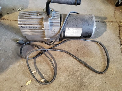 $199 • Buy Mastercool 90067 7.5 CFM 115v 2 Stage Vacuum Pump 1725rpm Emerson C55jxjft PARTS