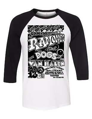 $16.99 • Buy Ramones Vintage Concert Poster Shirt Van Halen Flyer T Punk Tour Raglan Jersey