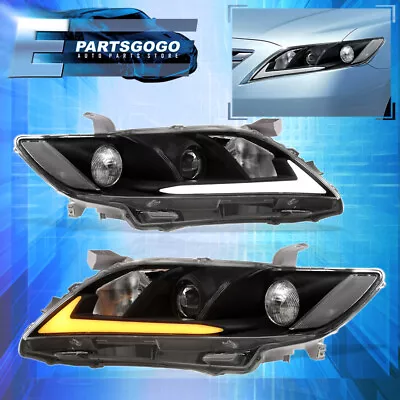 For 07 08 09 Toyota Camry Replacement Black LED DRL Sequential Headlights Lamps • $213.99