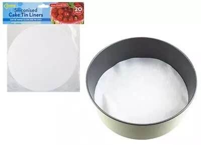 Large 23cm Siliconised Round Cake Liners Paper Re-usable - Oven - Microwave • £8.99