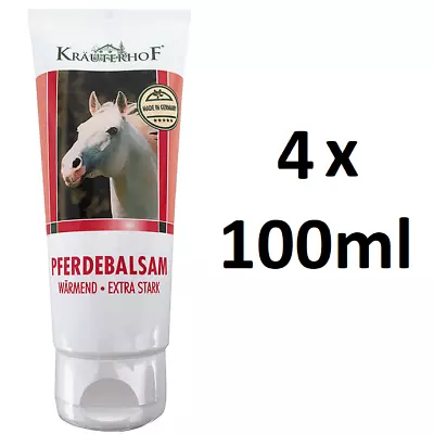 44.75Eur/L) 4x Herbal HoF Horse Balm Warming Extra Strong 4x100ml • £15.43