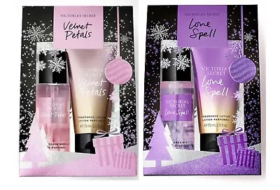 Victoria's Secret VELVET PETALS + LOVE SPELL Fragrance Mist Duo Gift Set • $34.99