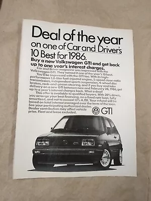 1986 VW Volkswagen GTI Sedan Photo  Kick A Little Asphalt  Vintage Ad Art Poster • $9