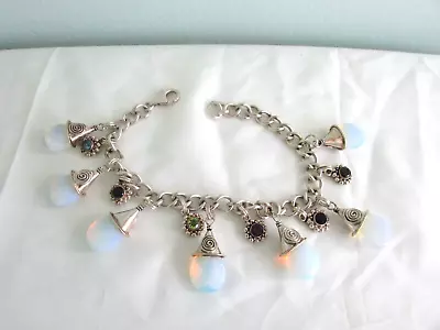 Sajen Sterling Silver  Moonstone Garnet Charm Bracelet • $99.99