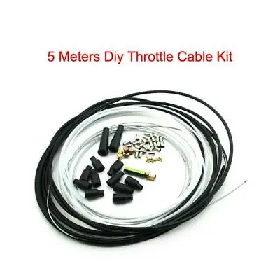 $14.99 • Buy 5 Metres Motorcycle Diy Throttle Cable Kit Nipples Ferrules Fit Pit Dirt Bike 1X