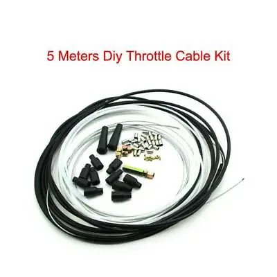 5 Metres Motorcycle Diy Throttle Cable Kit Nipples Ferrules Fit Pit Dirt Bike 1X • $16.99