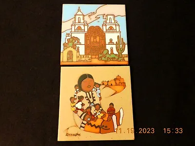 Cleo Teissedre SouthWest Native American Art Tile/Trivets Vintage  • $20