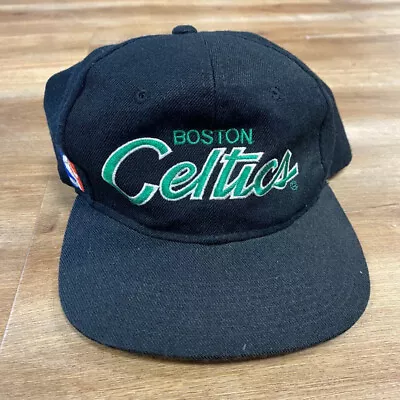 BOSTON CELTICS VINTAGE 90s SPORTS SPECIALTIES SCRIPT NBA BASKETBALL SNAPBACK HAT • $200