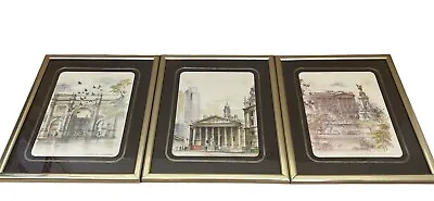 Mads Stage Vintage 1970s Danish Artist Prints London Architecture X 3 Framed • $43.50