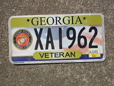 Georgia United States Marine Corps Veteran License Plate XAI 962 Marines GA • $19.99