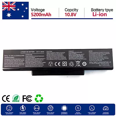 BTY-M66 Battery For MSI GT62B GT720 GT725 GX610 GX620 GX633 M660 Z96 M51A M655 • $31.99