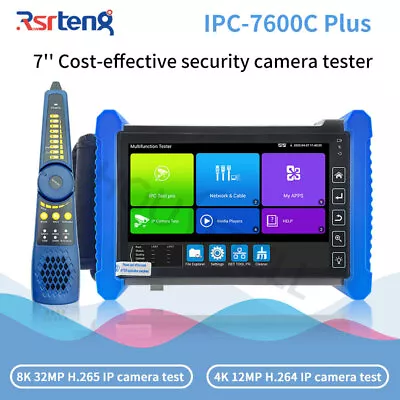 Rsrteng 8K 7  IPC-7600C Plus Camera Tester 4K CCTV Tester Network Test Tool POE • $305.99