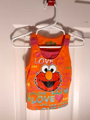 Sesame Street Elmo Baby Girls Tank 12M Elmo Logo Love Orange And Pink Yoke • $5.95