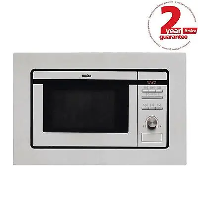 Amica Integrated Microwave Oven & Grill In Stainless Steel 800W 20L - AMM20G1BI • £119.99