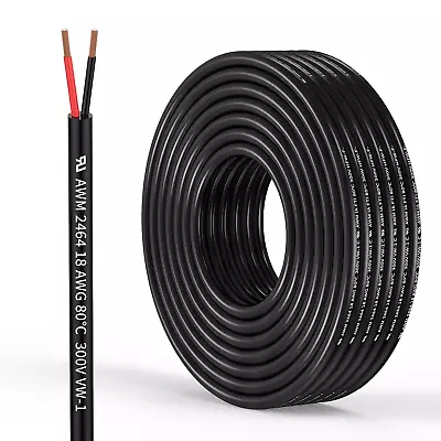 18AWG 2-Conductor Wire 32.8FT Stranded PVC Cord Oxygen-Free 18/2AWG-32.8Ft • $24.99