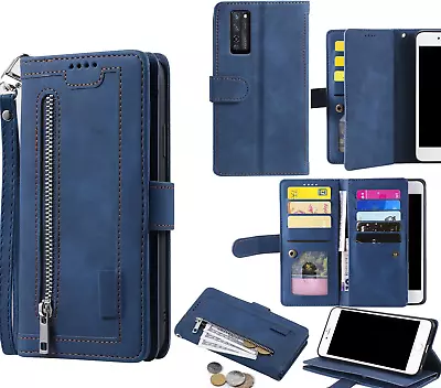 Zte Axon 20 All In One Suede Wallet Case Front Zip Lanyard • $13.50