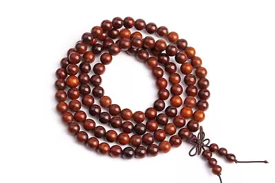 8MM 108 Pcs Mahogany Red Sandalwood Mala Beads Natural Wood Round Beads 36  • $4.99