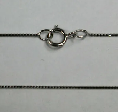 10K 10Kt White Gold 18  .5mm Dainty Box Chain W/ Spring Ring  • $52