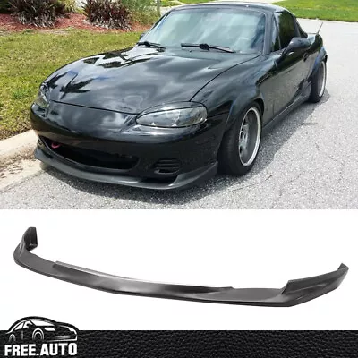 Fit 01-05 Mazda Miata MX-5 GV Style Front Bumper Lip Unpainted Black  Coupe PU • $58.49