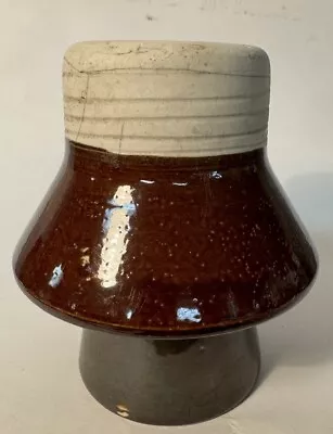 Vintage Large Round Brown Ceramic Insulator • $18.95