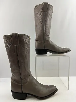 Ladies Vintage M L Leddy's Gray Pointed Toe Roper Western Boots Size 6 ? • $250.06