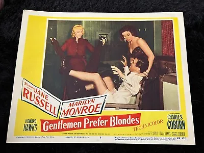 Gentlemen Prefer Blondes Original 1953 Movie Lobby Card #3 Marilyn Monroe • $135