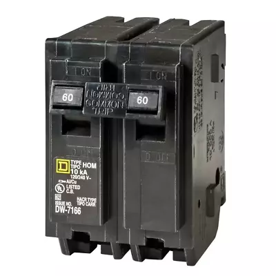 Square D HomeLine 60 Amps Plug In 2-Pole Circuit Breaker • $22.99