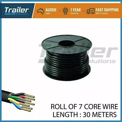 30M X 7 Core Wire Cable Trailer Cable Automotive Boat Caravan Truck Coil V90 PVC • $66.95