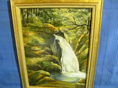 Mt. Mansfield Stowe VT Antique Oil Painting Fall Foliage By Smugglers Notch • $269