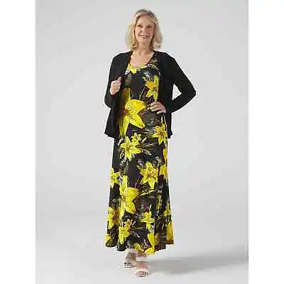 £22 • Buy Attitudes By Renee Jersey Sleeveless Floral Maxi Dress & Jacket Set Size Medium