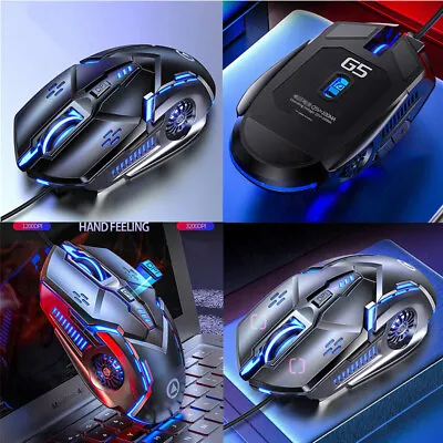 £10.24 • Buy Wired Mouse Game E-Sports Machinery Computer Accessories Mute Luminous Six Keys