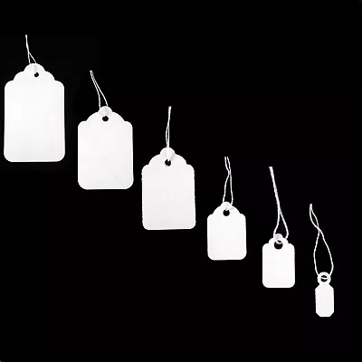 £99.21 • Buy New White Strung Swing Tie Tickets Price Label Tags 10 Sizes