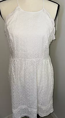 Altar'd State Dress Women’s Size Large White Eyelet Cotton Cottage Prairie Core • $10