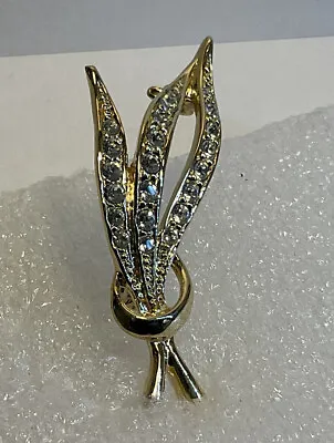 Vintage 18K Rolled Gold Super Sparkly With Crystal Leaves • $59