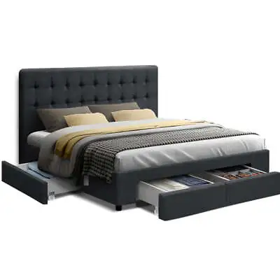 $339.48 • Buy Artiss Bed Frame Double Full Size Base Mattress With Storage Drawer Fabric Grey