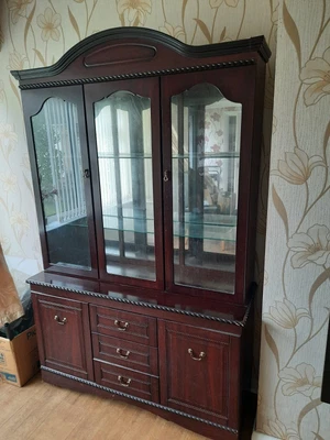 £45 • Buy Display Cabinet In Mahogany With Detachable Sideboard. Used In Good Condition.